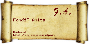 Fonó Anita névjegykártya