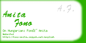 anita fono business card